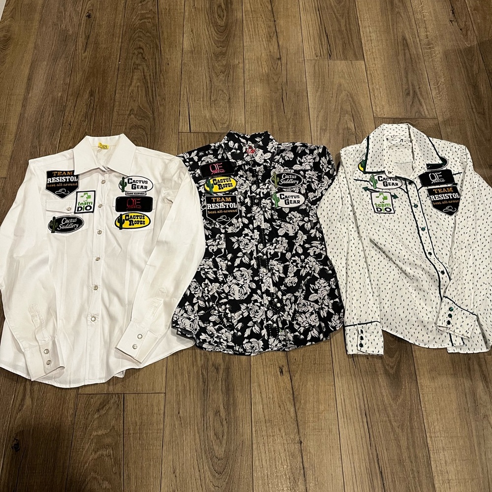 Bundle of 3 sherry cervi patched rodeo shirts